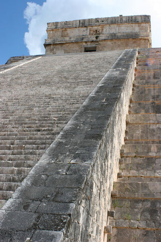 CHICHEN ITZA ~ PYRAMID STEPS ~ CLOUDS ~ YUCATAN MEXICO ~ 16x20