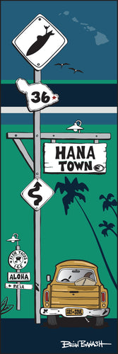 HANA TOWN ~ SURF XING ~ SURF PICKUP ~ OCEAN LINES ~ 8x24