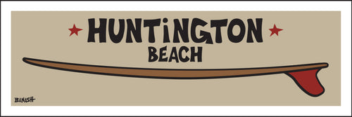 HUNTINGTON BEACH ~ RED FIN ~ SURFBOARD ~ 8x24