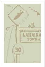 Load image into Gallery viewer, LAHAINA TOWN ~ LONGBOARD ~ SURF XING ~ SIGN POST ~ DRIFTWOOD ~ 12x18