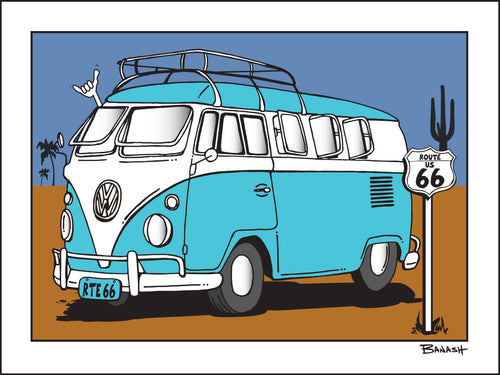ROUTE 66 ~ CALIF STYLE BUS ~ 16x20