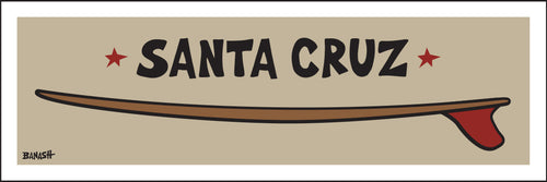 SANTA CRUZ ~ RED FIN ~ SURFBOARD ~ 8x24