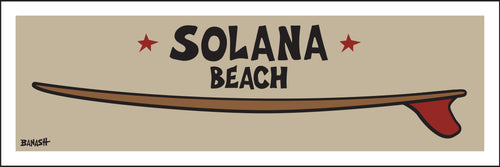 SOLANA BEACH ~ RED FIN ~ SURFBOARD ~ 8x24