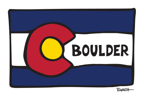 BOULDER ~ COLORADO FLAG ~ LOOSE ~ 12x18