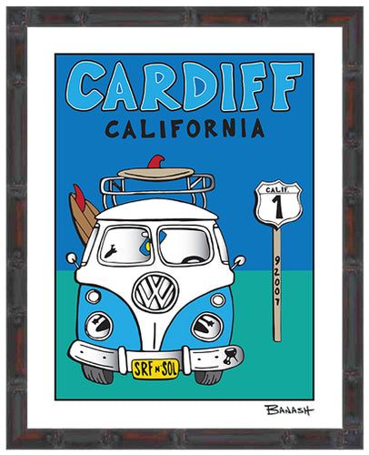 CARDIFF ~ CALIFORNIA ~ VW SURF BUS GRILL ~ HWY 1 ~ 16x20
