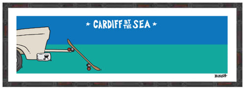CARDIFF BY THE SEA ~ TAILGATE SKATEBOARD ~ 8x24