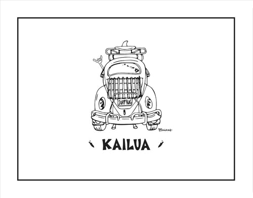 KAILUA ~ SURF BUG TAIL ~ CATCH A LINE ~ 16x20