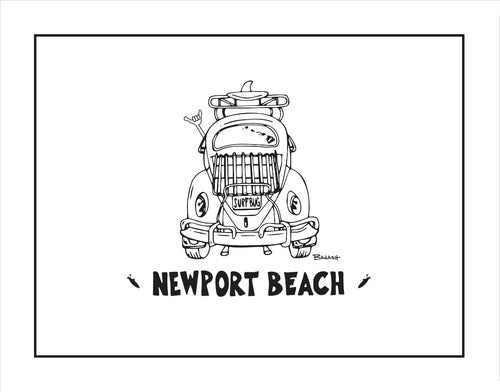 NEWPORT BEACH ~ CATCH A LINE ~ SURF BUG TAIL ~ 16x20