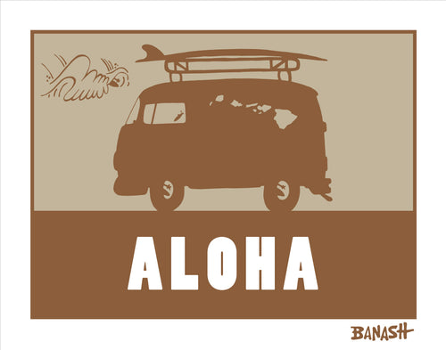 ALOHA ~ SURF BUS ~ CATCH SAND ~ 16x20