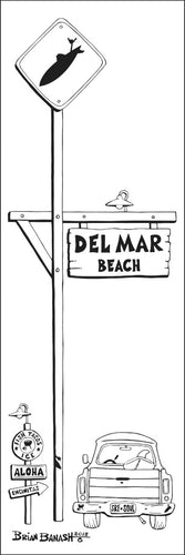 DEL MAR BEACH ~ SURF XING ~ 8x24