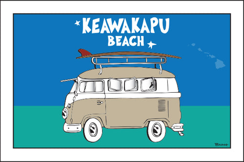 KEAWAKAPU BEACH ~ SURF BUS ~ 12x18