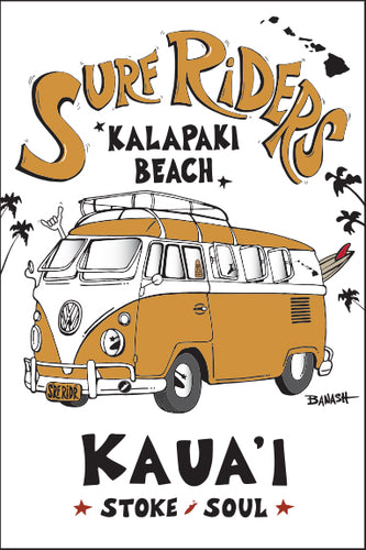 KALAPAKI BEACH ~ SURF RIDERS ~ 12x18