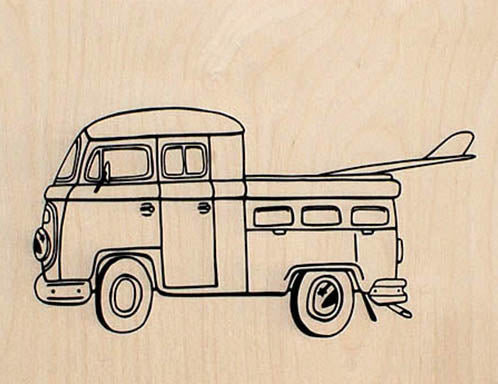 SIMPLE SURF TRUCK BUS ~ CARDIFF BY THE SEA ~ 8x10