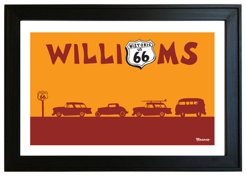 ROUTE 66 ~ WILLIAMS ~ HISTORIC US 66 ~ HOT RODS ~ 12x18