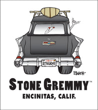 Load image into Gallery viewer, STONE GREMMY SURF ~ ENCINITAS ~ 1957 SURF CHEVY WAGON TAILFINS