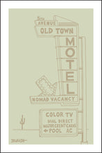 Load image into Gallery viewer, 5TH AVENUE ~ OLD TOWN ~ MOTEL ~ SAGAURO ~ SIGN POST ~ 12x18