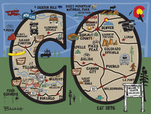 Load image into Gallery viewer, COLORADO ~ CO OUTLINE ~ DESTINATIONS MAP ~ 3:4