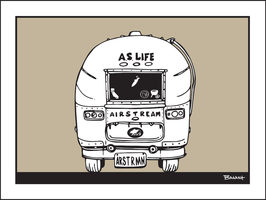 ENCINITAS ~ AIRSTREAM TAIL ~ CATCH A LINE ~ BLACK N TAN ~ 3:4