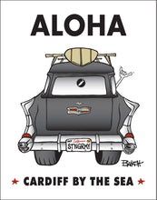 Load image into Gallery viewer, CARDIFF BY THE SEA ~ ALOHA ~ SURF WAGON TAIL FINS ~ 3:4