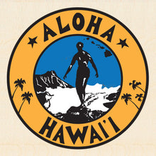 Load image into Gallery viewer, ALOHA ~ WAIKIKI ~ O&#39;AHU ~ HAWAI&#39;I ~ TRANQUIL RIDER ~ ORANGE ROUND ~ 1:1