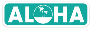 ALOHA ~ PALMS ~ STONE GREMMY SURF ~ STICKER