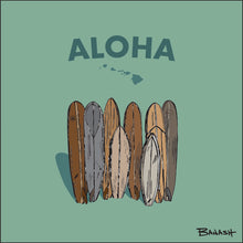 Load image into Gallery viewer, ALOHA ~ ISLANDS ~ VINTAGE SURFBOARD QUIVER