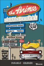 Load image into Gallery viewer, DURANGO ~ ANIMAS RIVER MOTOR HOTEL ~ SIGN POST ~ 12x18