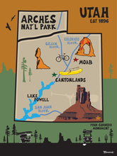 Load image into Gallery viewer, ARCHES NATIONAL PARK ~ UTAH ~ MAP ~ 3:4