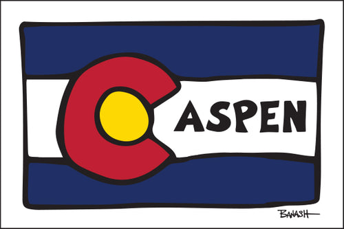 ASPEN ~ COLORADO FLAG ~ LOOSE ~ 2:3