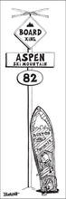 Load image into Gallery viewer, ASPEN ~ MOUNTAIN ~ BOARD XING ~ SIGN POST ~ VINTAGE SNOWBOARD