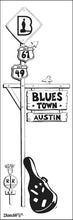 Load image into Gallery viewer, AUSTIN ~ BLUES TOWN XING ~ SIGN POST