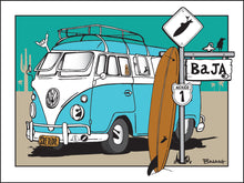 Load image into Gallery viewer, BAJA ~ CALIF. ~ SURF XING SIGN POST ~ SURF BUS ~ LONGBOARD
