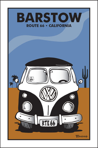 BARSTOW ~ ROUTE 66 ~ CALIFORNIA ~ SIMPLE DESERT BUS GRILL ~ 12x18