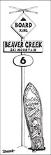 Load image into Gallery viewer, BEAVER CREEK SKI MOUNTAIN ~ BOARD XING ~ SNOWBOARD ~ SIGN POST ~ 8x24