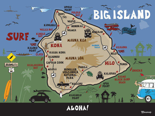 BIG ISLAND ~ MAP ~ 16x20