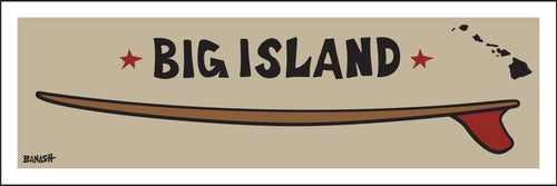 BIG ISLAND ~ RED FIN ~ SURFBOARD ~ 8x24