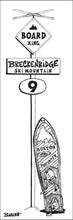 Load image into Gallery viewer, BRECKENRIDGE SKI MOUNTAIN ~ BOARD XING ~ SNOWBOARD ~ SIGN POST ~ 8x24