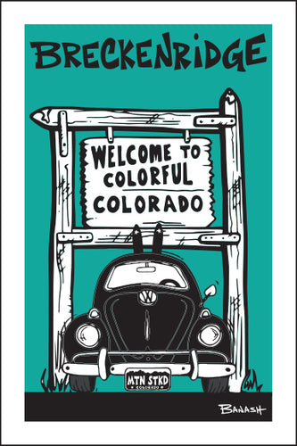 BRECKENRIDGE ~ WELCOME TO COLORADO SIGN ~ SKI BUG GRILL ~ 2:3