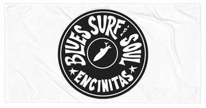 BLUES SURF SOUL ~ ENCINITAS ~ BEACH TOWEL ~ 30x60