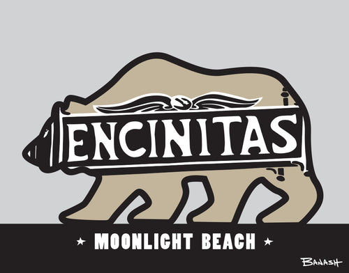 ENCINITAS ~ TOWN SIGN ~ MOONLIGHT BEACH ~ CATCH A BEAR ~ 3:4