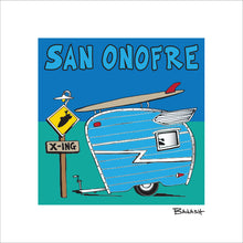 Load image into Gallery viewer, SAN ONOFRE ~ TEAR DROP CAMPER ~ LONGBOARD