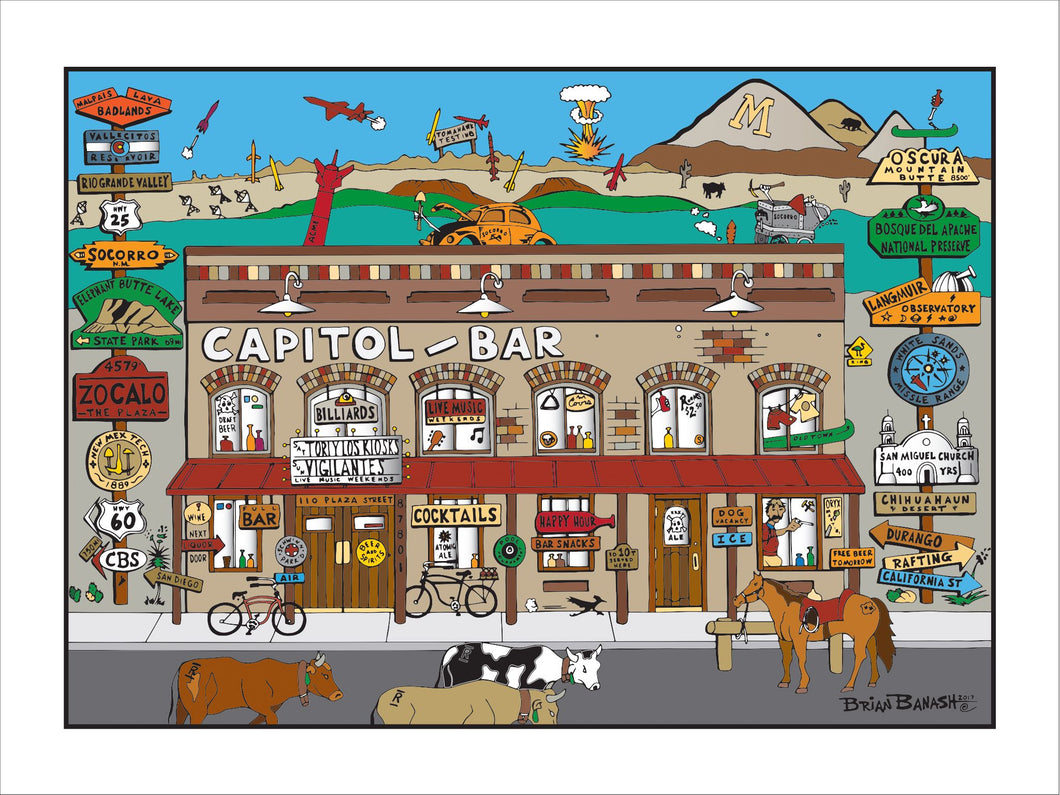 CAPITOL BAR ~ SOCORRO ~ 16x20