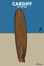 Load image into Gallery viewer, CARDIFF BY THE SEA ~ CALIF. ~ VINTAGE LONGBOARD ~ SAND ~ INDIGO SKY ~ 2:3