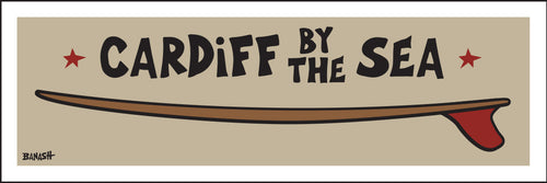 CARDIFF BY THE SEA ~ RED FIN SURFBOARD ~ 1:3