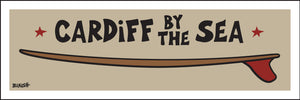 CARDIFF BY THE SEA ~ RED FIN SURFBOARD ~ 1:3