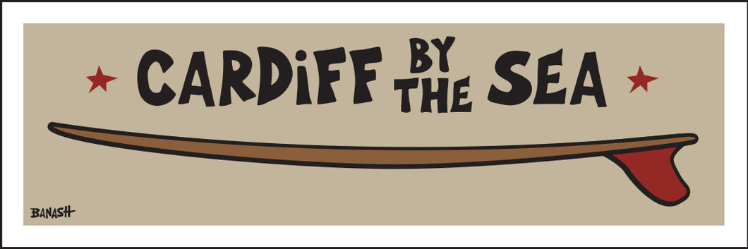 CARDIFF BY THE SEA ~ RED FIN SURFBOARD ~ 1:3