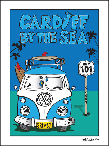 CARDIFF BY THE SEA ~ SURF BUS GRILL ~ HWY 101 ~ SEAFOAM ~ 3:4