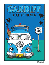 Load image into Gallery viewer, CARDIFF ~ CALIFORNIA ~ SURF BUS GRILL ~ HWY 101 ~ SEAFOAM ~ 3:4