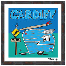 Load image into Gallery viewer, CARDIFF BY THE SEA ~ TEAR DROP CAMPER ~ LONGBOARD