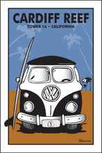 Load image into Gallery viewer, CARDIFF REEF ~ TOWER 16 ~ CALIFORNIA ~ SIMPLE SURF BUS GRILL ~ SAND LINES ~ 2:3